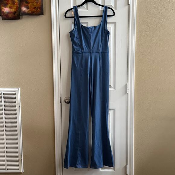 Popilush Sculpt Faux Denim Flare Jumpsuit XL – Retro, Y2K, Streetwear Style - Picture 5 of 8